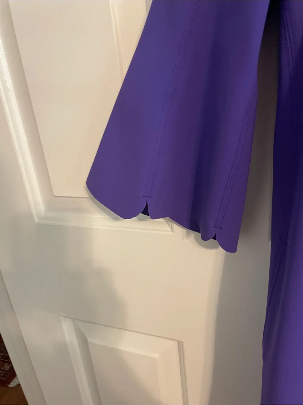 Maria Pinto Scallop-Hem Mini Dress in Vibrant Purple - Picture 3 of 7